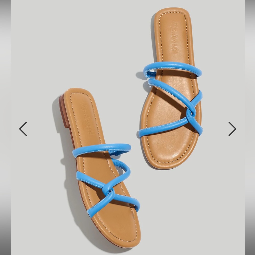 Madewell the Amel Slide Sandal in Ornamental Blue